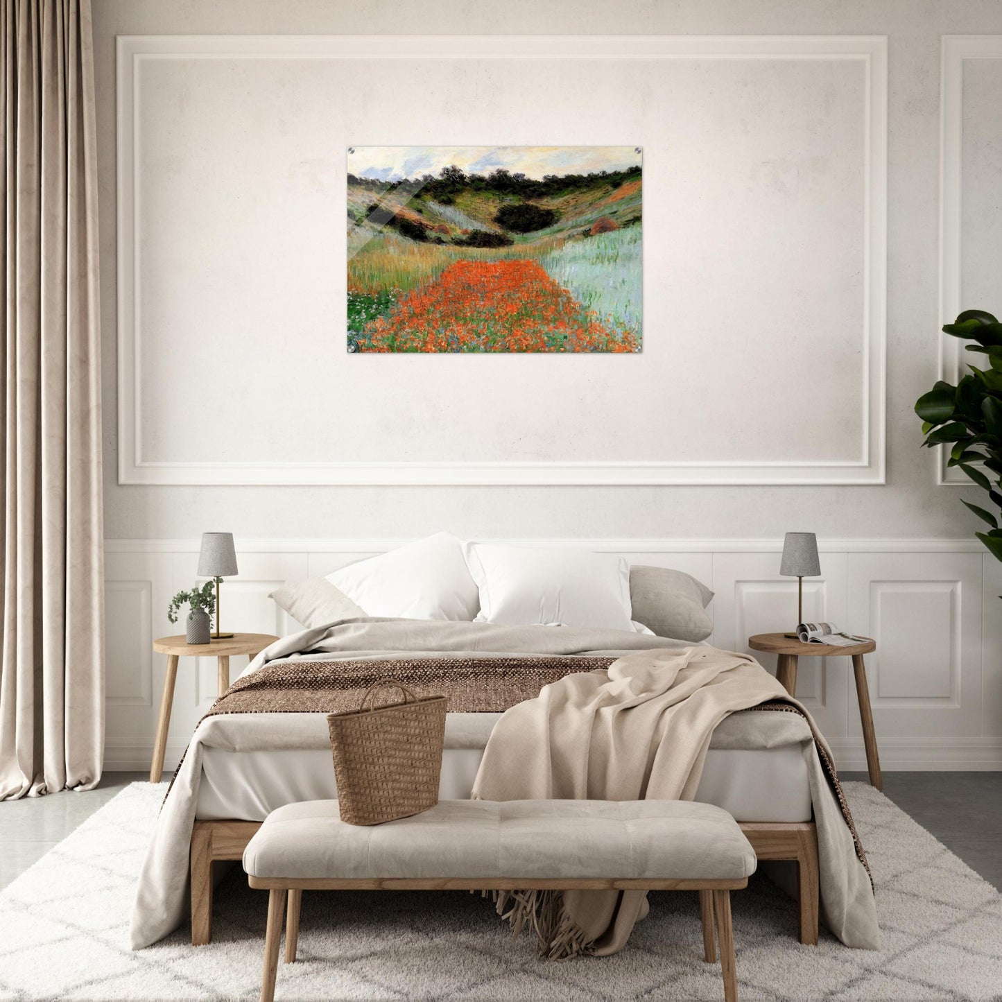 Poppy Field in a Hollow near Giverny - claude monet Acrylic Print - 70x100 cm / 28x40″ inches