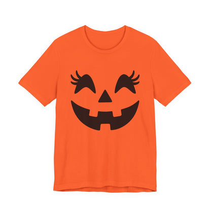 Jack-o'-lantern Gezicht Pompoen Wimpers Halloween Vrouwen Meisjes T-Shirt
