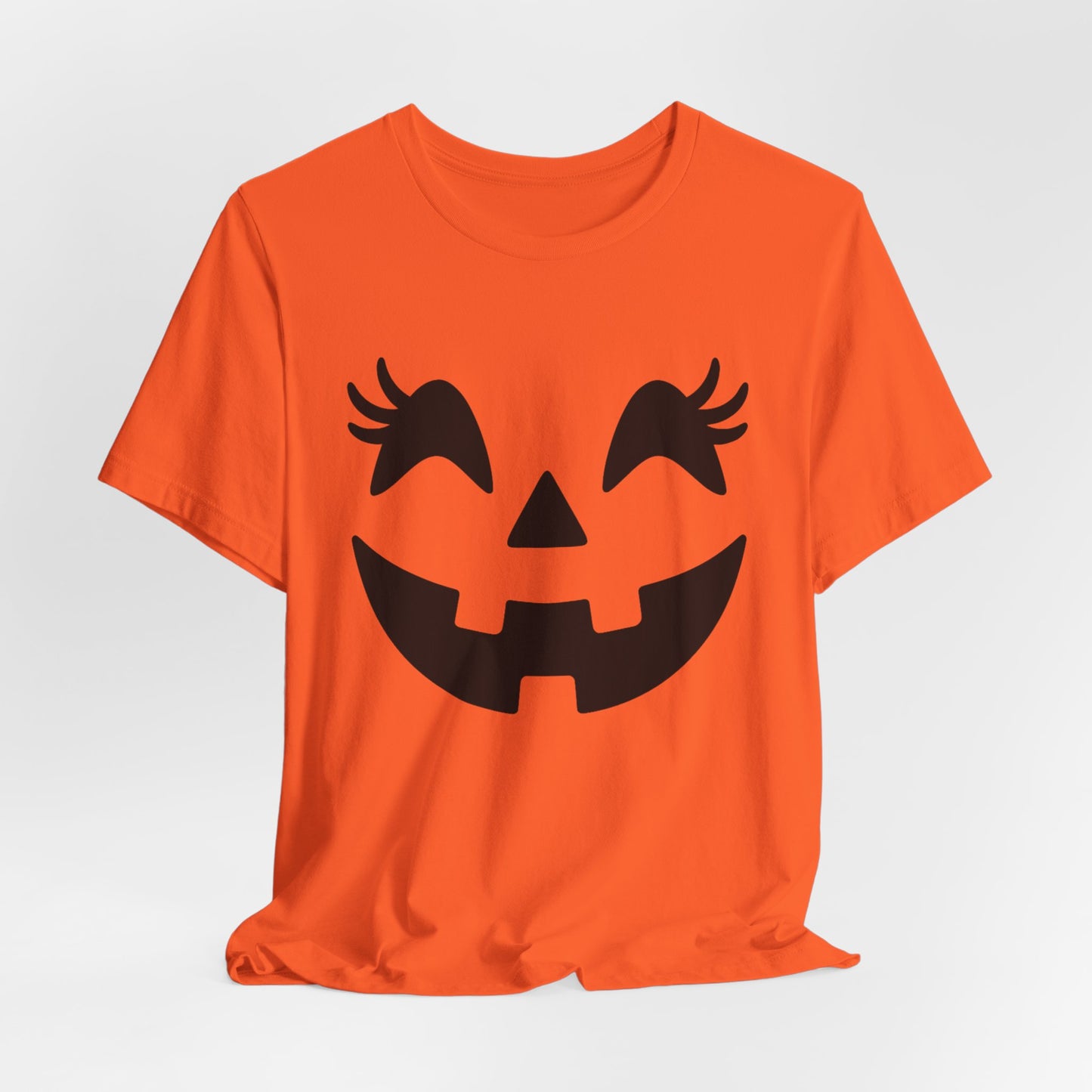 Jack-o'-lantern Gezicht Pompoen Wimpers Halloween Vrouwen Meisjes T-Shirt