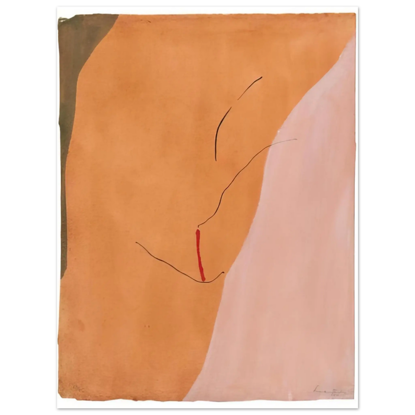 Helen Frankenthaler - Sanguine Mood - 1971 Wall art - 30x40 cm / 12x16 inches - Premium Wooden Framed Poster With Fine Art Paper - Black frame