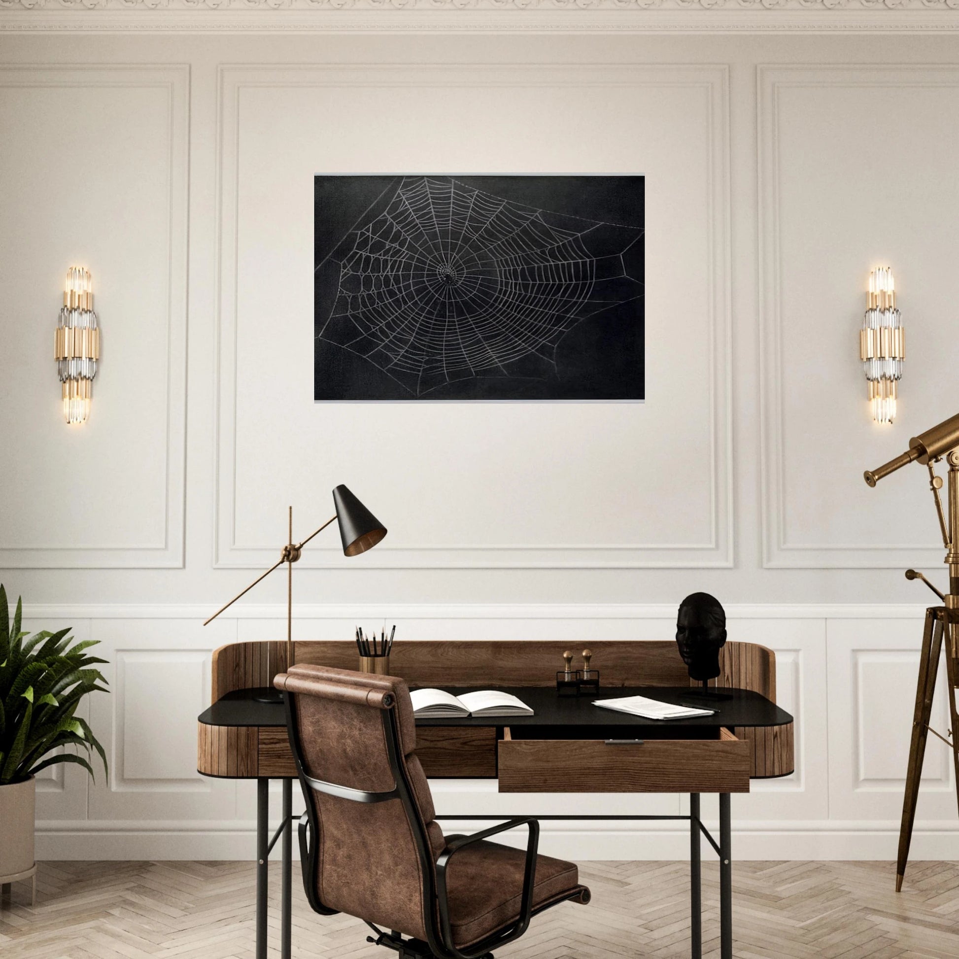 UNTITLED SPIDER WEB 2000 - Vija Celmins Brushed Aluminum Print - 70x100 cm / 28x40 inches | Vija Celmins Aluminum Print | Vija Celmins Prints