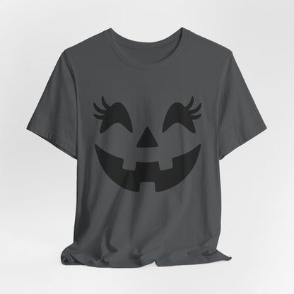 Jack-o'-lantern Gezicht Pompoen Wimpers Halloween Vrouwen Meisjes T-Shirt