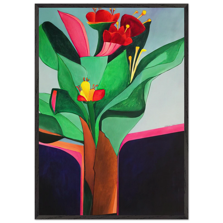 Flores - 1971 - Aldemir Martins 70x100 cm / 28x40 inches Framed Art Print – Black Wooden Frame