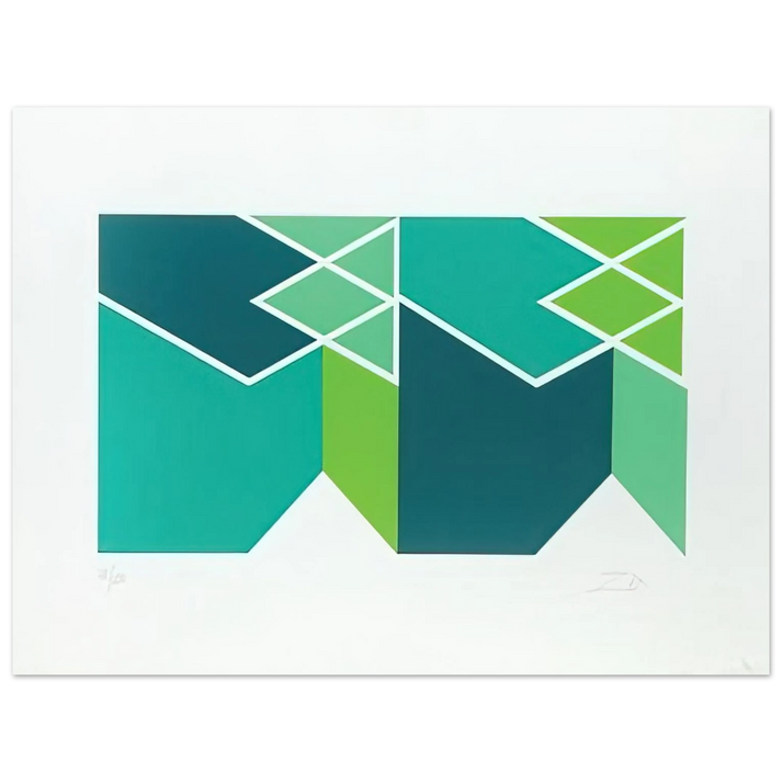 Larry Zox - Green Composition - 1980  75x100 cm / 30x40inches Fine Art Poster