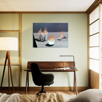 THE LADDER OF FIRE 1939 - Rene Magritte Brushed Aluminum Print - 70x100 cm / 28x40 inches | Rene Magritte Aluminum Print | Rene Magritte Prints