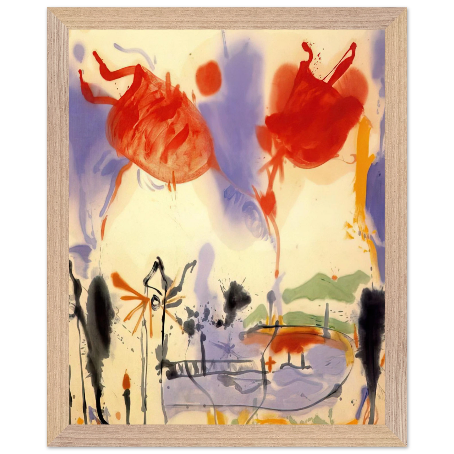 Helen Frankenthaler - Round Trip - 1957 Wall art - 27x35 cm / 11x14 inches - Fine Art Poster-canvas - -