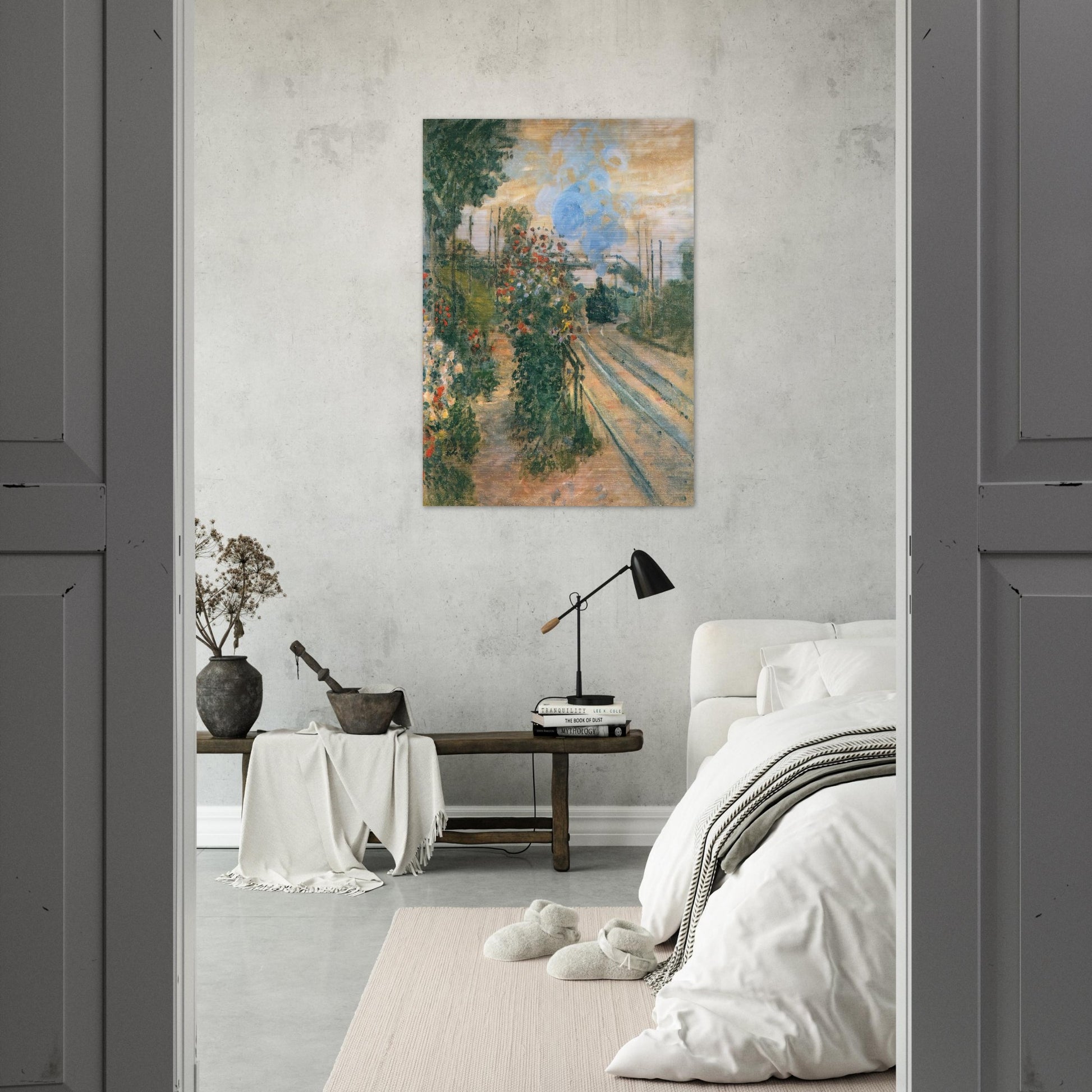 Arriving at Montegeron - claude monet Brushed Aluminum Print - 70x100 cm / 28x40 inches | claude monet Aluminum Print | claude monet Prints