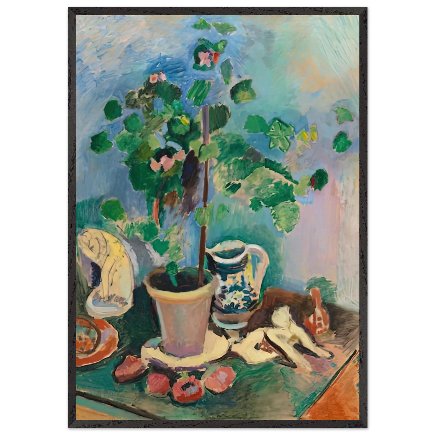 THE GERANIUM 1906 - Henri Matisse 70x100 cm / 28x40 inches Framed Art Print – Black Wooden Frame
