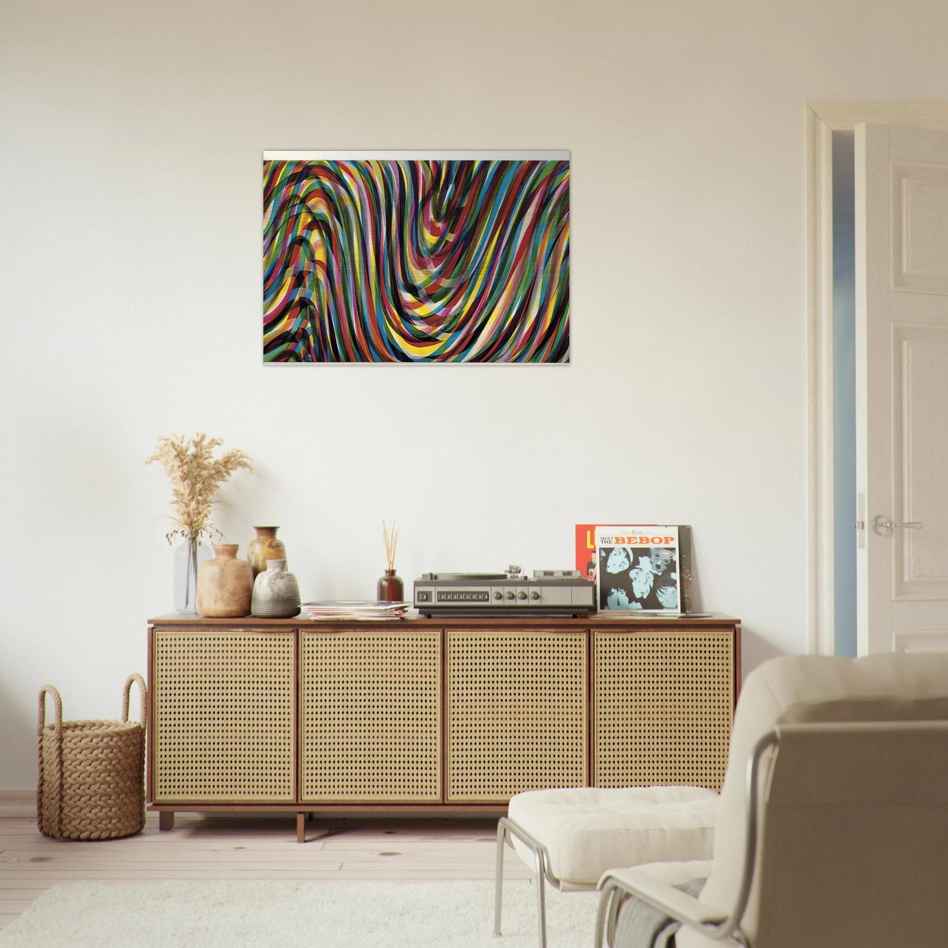 Horizontal Wavy Lines - Sol LeWitt Brushed Aluminum Print - 70x100 cm / 28x40 inches | Sol LeWitt Aluminum Print | Sol LeWitt Prints