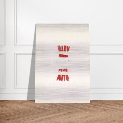 AUTO NOMO I VEDENTI 1979 - Alighiero Boetti Brushed Aluminum Print - 70x100 cm / 28x40 inches | Alighiero Boetti Aluminum Print | Alighiero Boetti Prints