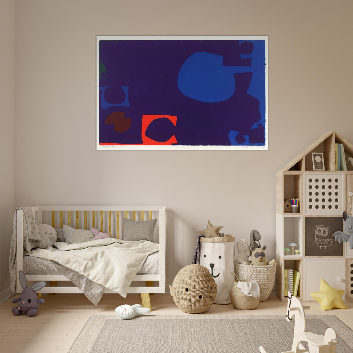 Blue and Deep Violet with Orange, Brown and Green - 1970 - Patrick Heron Art Prints - 100x150 cm / 40x60″ inches | Patrick Heron Poster | Patrick Heron Prints