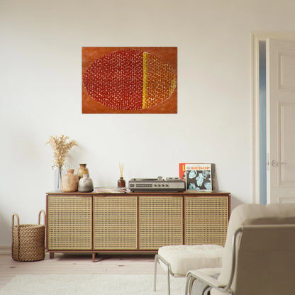 SNOOPY SEES EARTH WRAPPED IN SUNSET 1970 - Alma Woodsey Thomas Brushed Aluminum Print - 70x100 cm / 28x40 inches | Alma Woodsey Thomas Aluminum Print | Alma Woodsey Thomas Prints