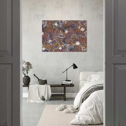 Ngarlu Red Hill - 1990 - Clifford Possum Tjapaltjarri Brushed Aluminum Print - 70x100 cm / 28x40 inches | Clifford Possum Tjapaltjarri Aluminum Print | Clifford Possum Tjapaltjarri Prints
