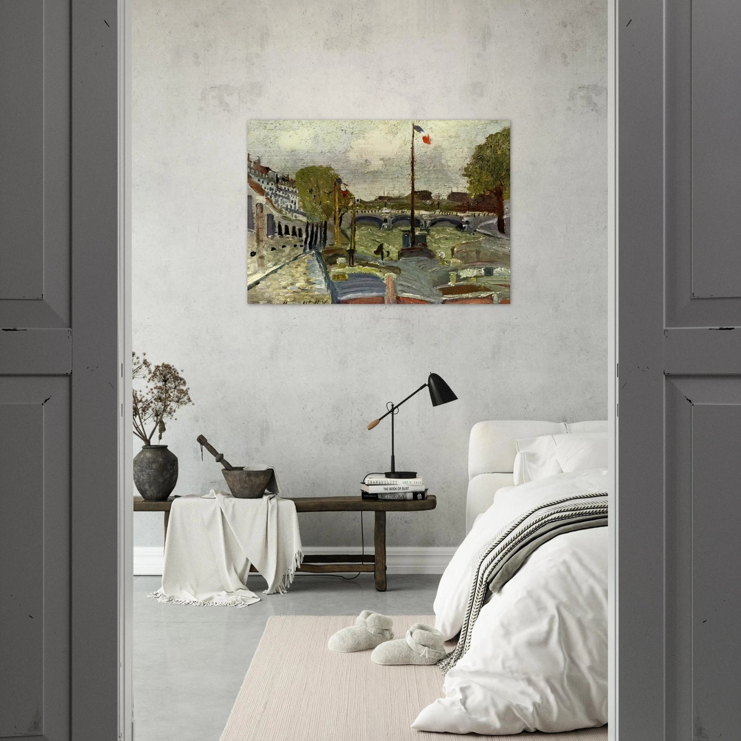NINE - Maurice Utrillo Brushed Aluminum Print - 70x100 cm / 28x40 inches | Maurice Utrillo Aluminum Print | Maurice Utrillo Prints
