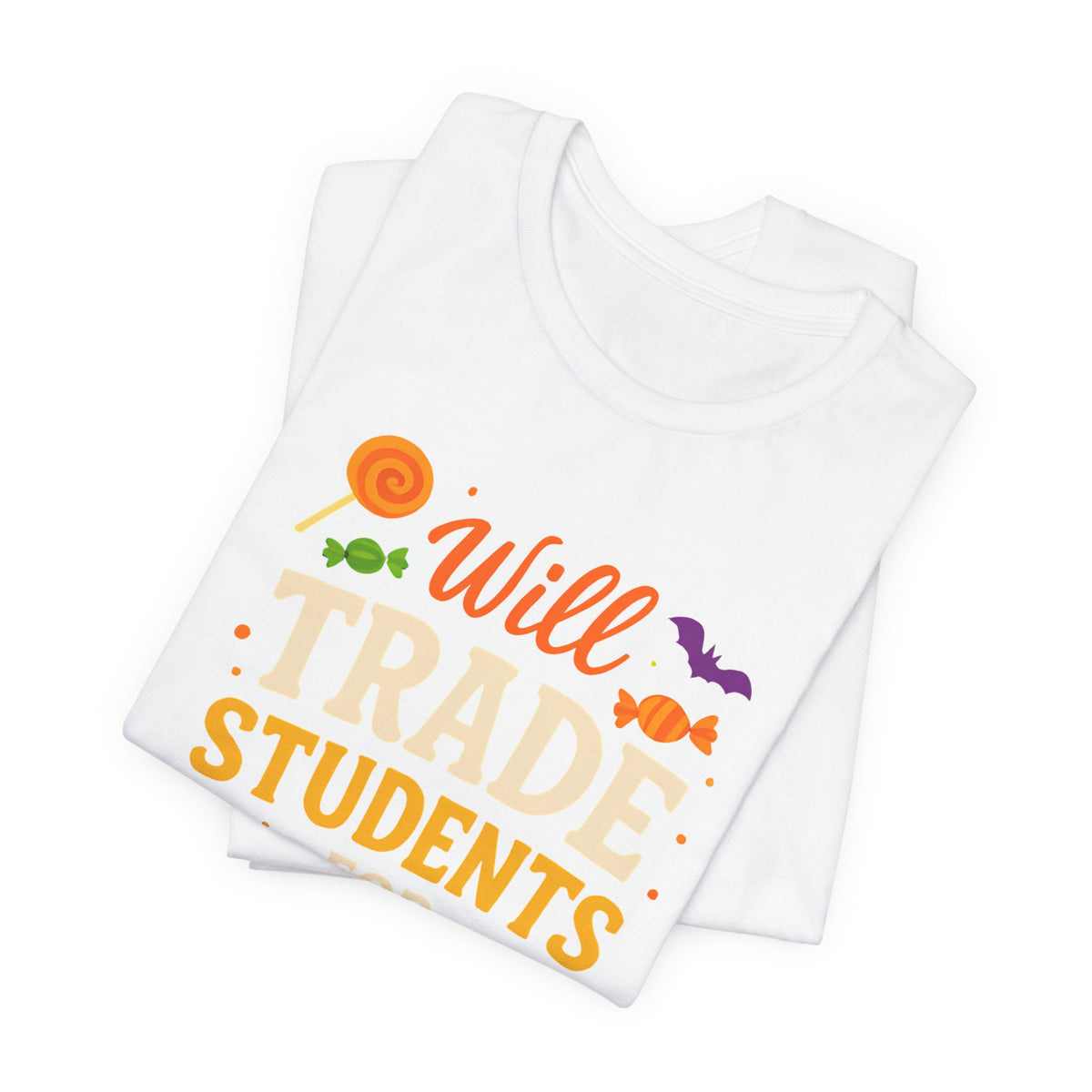 Zal Studenten Ruilen Voor Snoep Leerkracht Schattig Halloween Kostuum T-Shirt