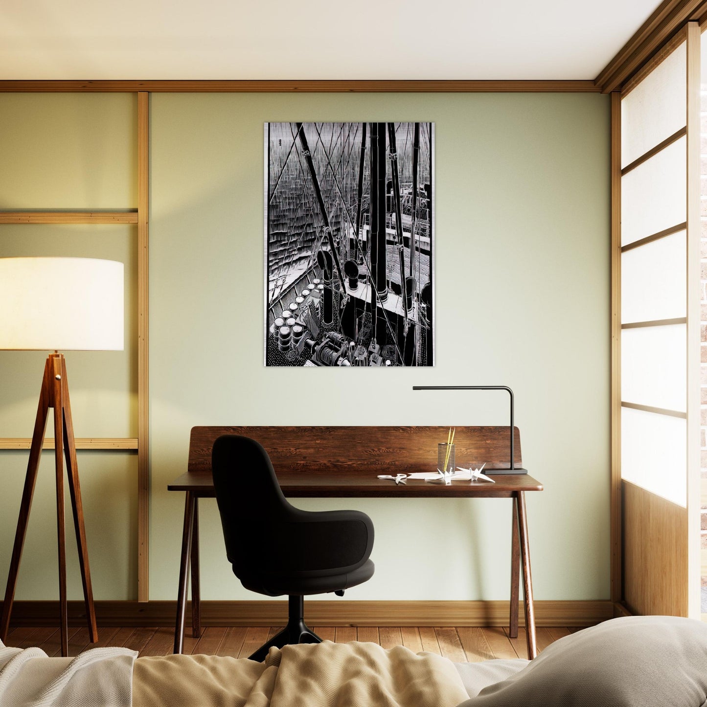 FREIGHTER SEPTEMBER 1936 1936 - MC Escher Brushed Aluminum Print - 70x100 cm / 28x40 inches | MC Escher Aluminum Print | MC Escher Prints | Maurits Cornelis Escher Prints