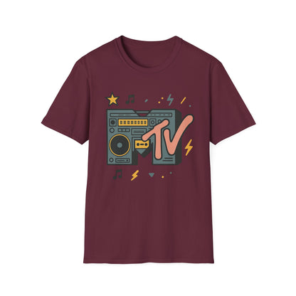 Retro MTV Vintage Luipaardprint Muziek Televisie Grafisch T-shirt 80s 90s Throwback Unisex Band Shirt Dierenprint Rockstijl T-Shirt