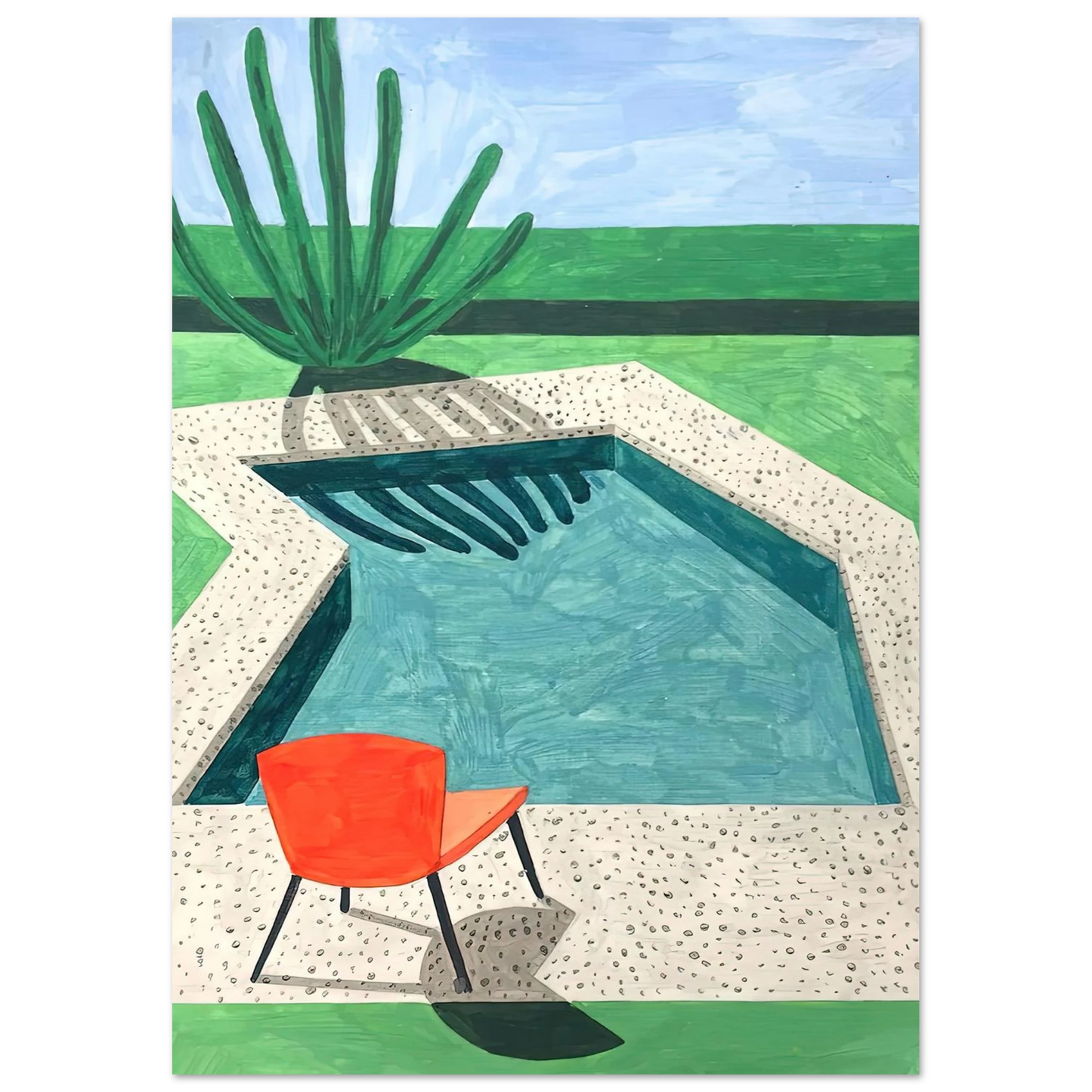 David Hockney - David Hockney Wall art - 28x43  cm / XL (11x17 inches) - Premium Wooden Framed Poster With Fine Art Paper-canvas - Wood frame