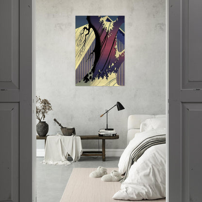 Mauve Barn - Eyvind Earle Brushed Aluminum Print - 70x100 cm / 28x40 inches | Eyvind Earle Aluminum Print | Eyvind Earle Prints