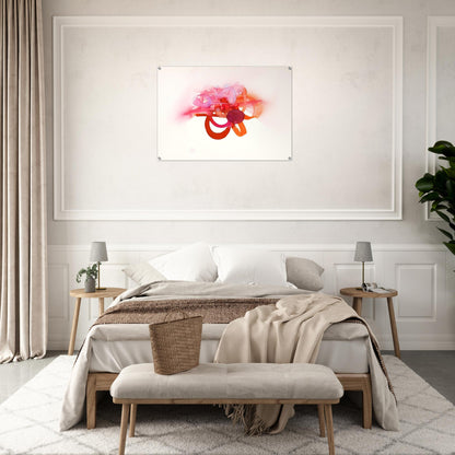 UNTITLED RED ORANGE AND PINK - Luis Feito Acrylic Print - 70x100 cm / 28x40″ inches