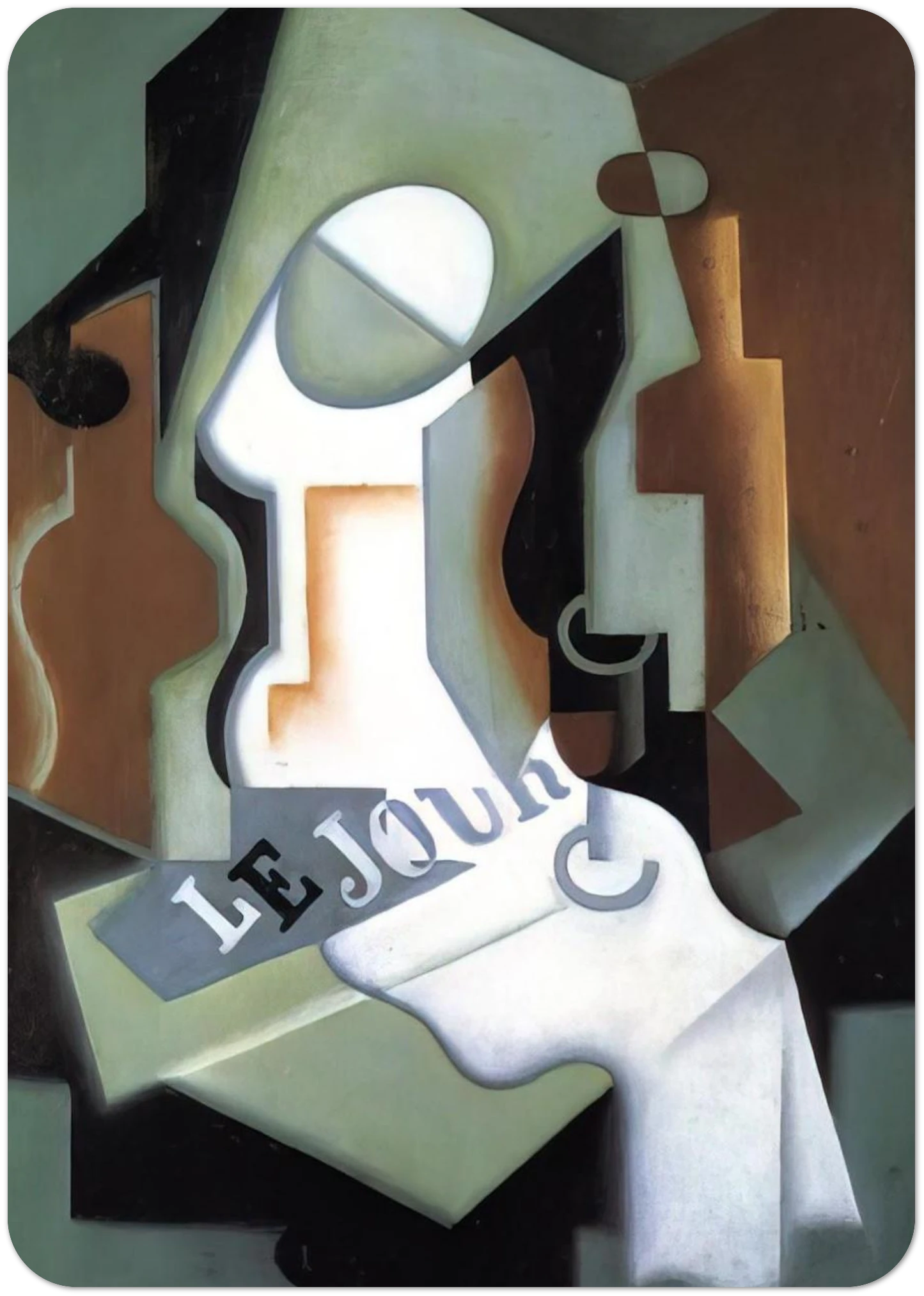 BOTTLE AND FRUIT DISH By Juan Gris Pack of 10 Post Cards | Juan Gris Post Cards | A6 (10.5 x 14.8 cm) - 4.1 x 5.8 inches