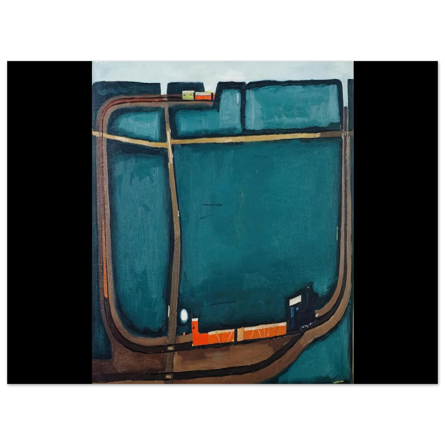 Jerzy Nowosielski - NARROW GAUGE RAILWAY IN THE MOUNTAINS 1963  75x100 cm / 30x40inches Fine Art Poster