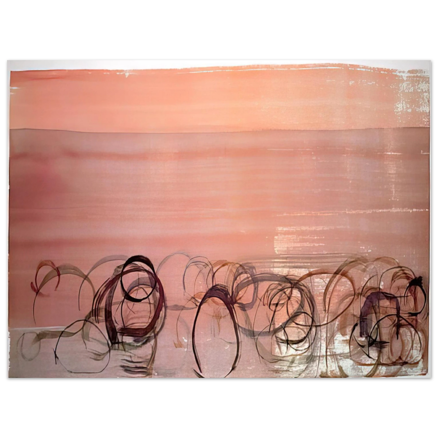 John Cage - New River Watercolor, Series IV, #4 - 1988  75x100 cm / 30x40inches Fine Art Poster