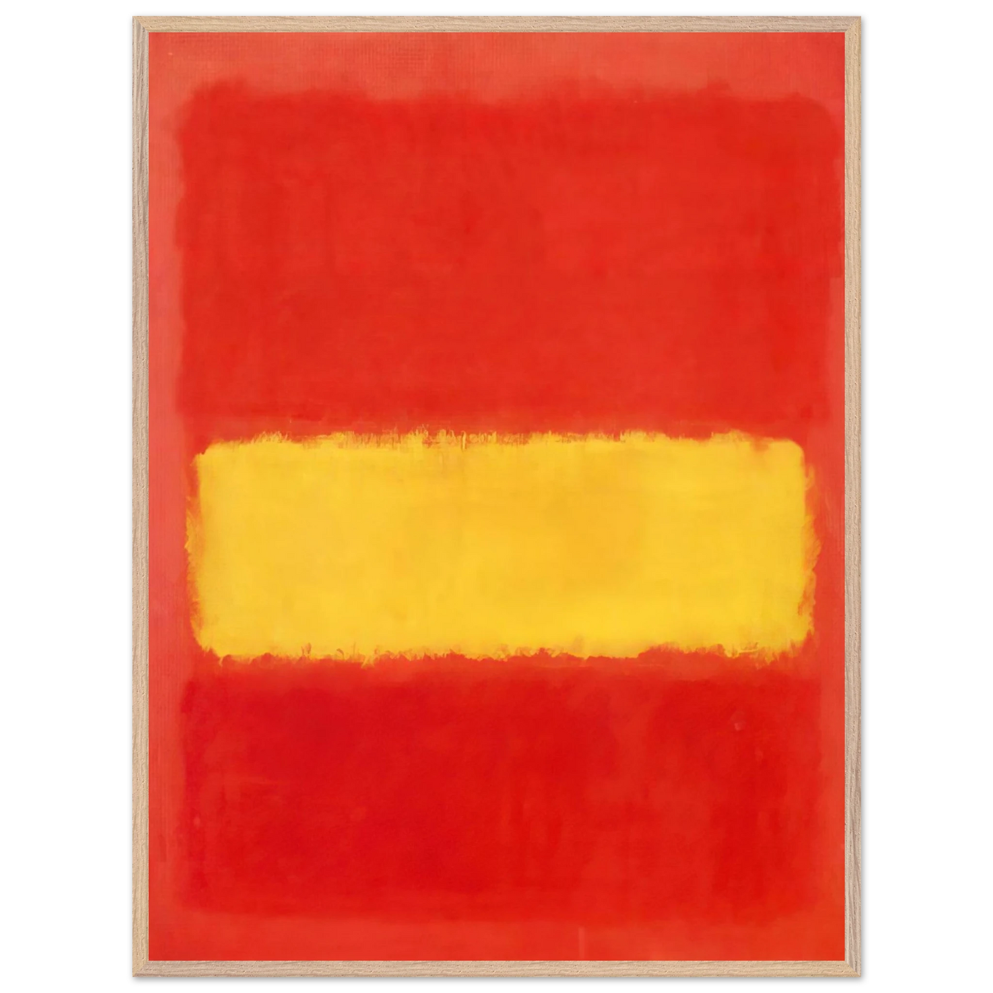 Mark Rothko - Yellow band - 1956 Wall Art - 60x80 cm / 24x32 inches - Premium Wooden Framed Poster With Fine Art Paper-canvas - White frame