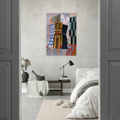 SIMULTANEOUS DRESSES THREE WOMEN FORMS COLOURS 1925 - Sonia Delaunay Brushed Aluminum Print - 70x100 cm / 28x40 inches | Sonia Delaunay Aluminum Print | Sonia Delaunay Prints