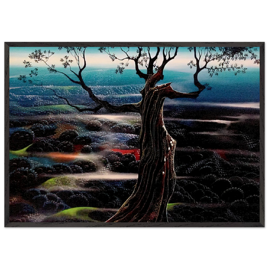 Wild Valley - Eyvind Earle 70x100 cm / 28x40 inches Framed Art Print – Black Wooden Frame