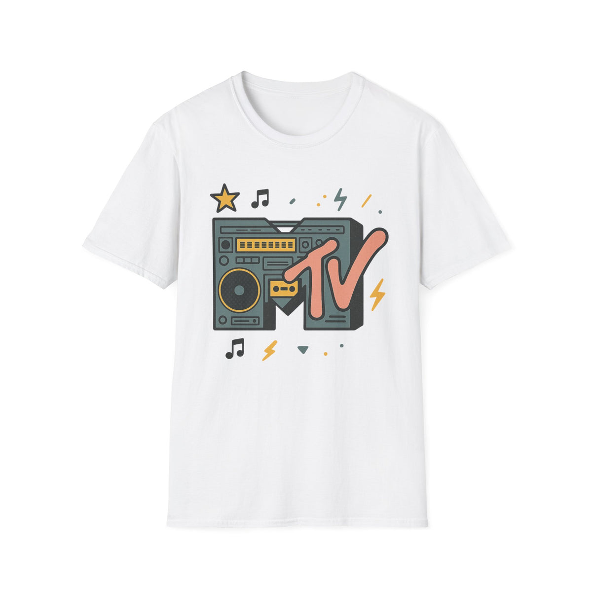 Retro MTV Vintage Luipaardprint Muziek Televisie Grafisch T-shirt 80s 90s Throwback Unisex Band Shirt Dierenprint Rockstijl T-Shirt