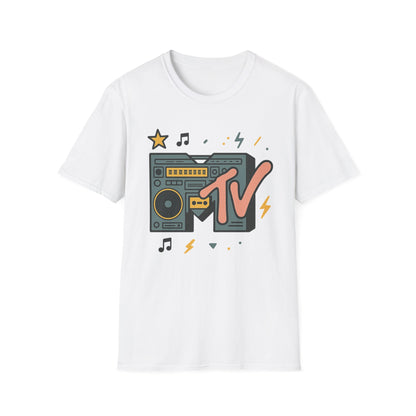 Retro MTV Vintage Luipaardprint Muziek Televisie Grafisch T-shirt 80s 90s Throwback Unisex Band Shirt Dierenprint Rockstijl T-Shirt