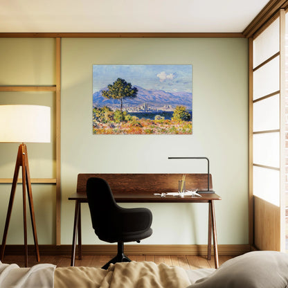 View of Antibes from the Plateau Notre-Dame - claude monet Brushed Aluminum Print - 70x100 cm / 28x40 inches | claude monet Aluminum Print | claude monet Prints