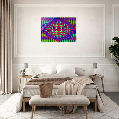 Vega 200 - 1968 - Victor Vasarely Acrylic Print - 70x100 cm / 28x40″ inches | Victor Vasarely Wall Art | Victor Vasarely Prints