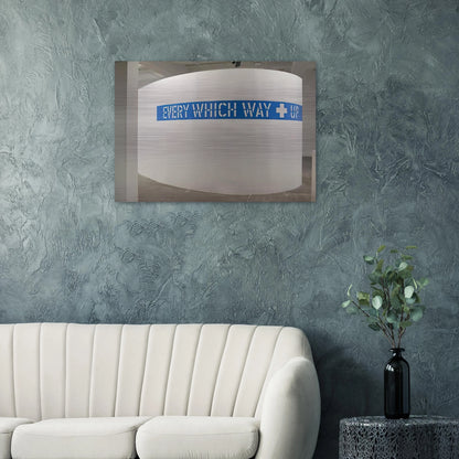 Every Which Way  Up - 2010 - Lawrence Weiner Brushed Aluminum Print - 70x100 cm / 28x40 inches | Lawrence Weiner Aluminum Print | Lawrence Weiner Prints