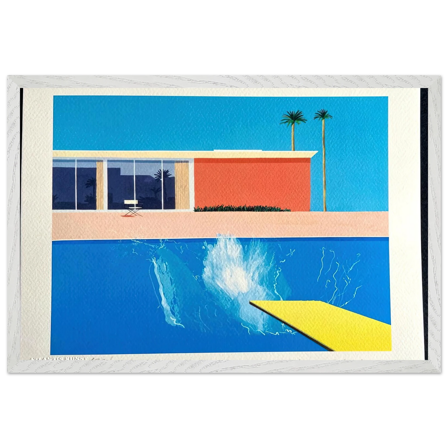 David Hockney - David Hockney Wall art - 13x18 cm / 5x7 inches - Premium Wooden Framed Poster With Fine Art Paper-canvas - Wood frame