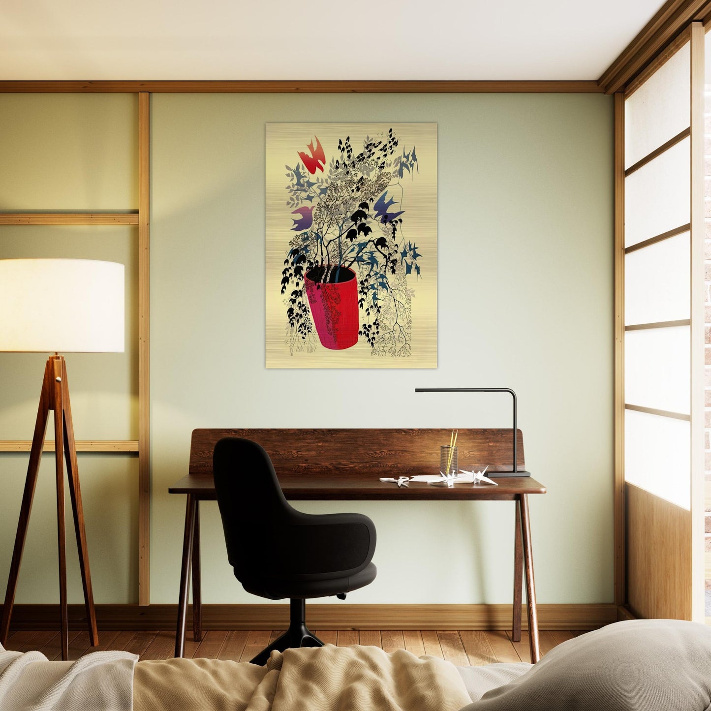 Red Barrell - Eyvind Earle Brushed Aluminum Print - 70x100 cm / 28x40 inches | Eyvind Earle Aluminum Print | Eyvind Earle Prints