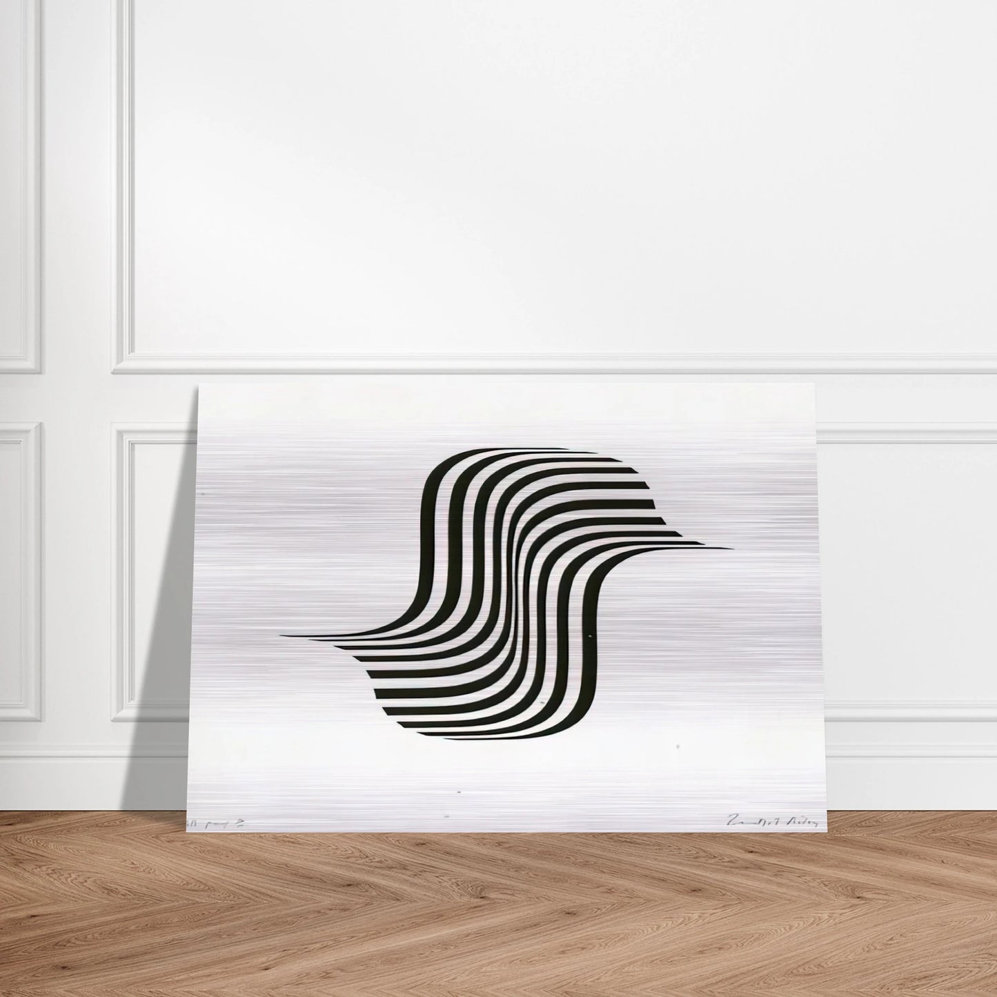 UNTITLED WINGED CURVE 1966 - Bridget Riley Brushed Aluminum Print - 70x100 cm / 28x40 inches | Bridget Riley Aluminum Print | Bridget Riley Prints