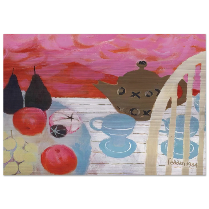 The Teapot - 1984 - Mary Fedden Brushed Aluminum Print - 70x100 cm / 28x40 inches | Mary Fedden Aluminum Print | Mary Fedden Prints