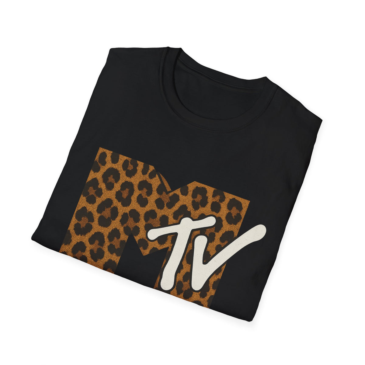 Vintage MTV Cheetah Print Grafisch T-Shirt Retro Muziek Televisie 80s 90s Throwback Band Shirt Unisex Dierenprint Rock Shirt
