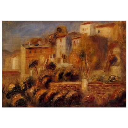 Houses at Cagnes - Pierre-Auguste Renoir Brushed Aluminum Print - 70x100 cm / 28x40 inches | Pierre-Auguste Renoir Aluminum Print | Pierre-Auguste Renoir Prints