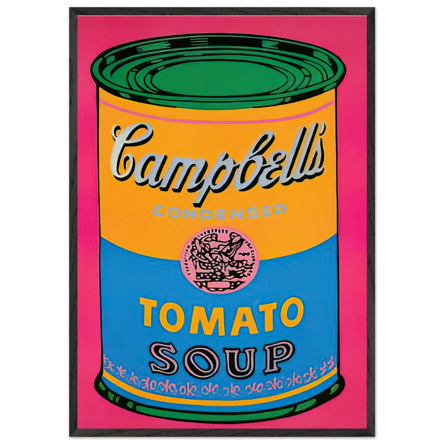 Campbells Soup Can  - Andy Warhol 70x100 cm / 28x40 inches Framed Art Print – Black Wooden Frame