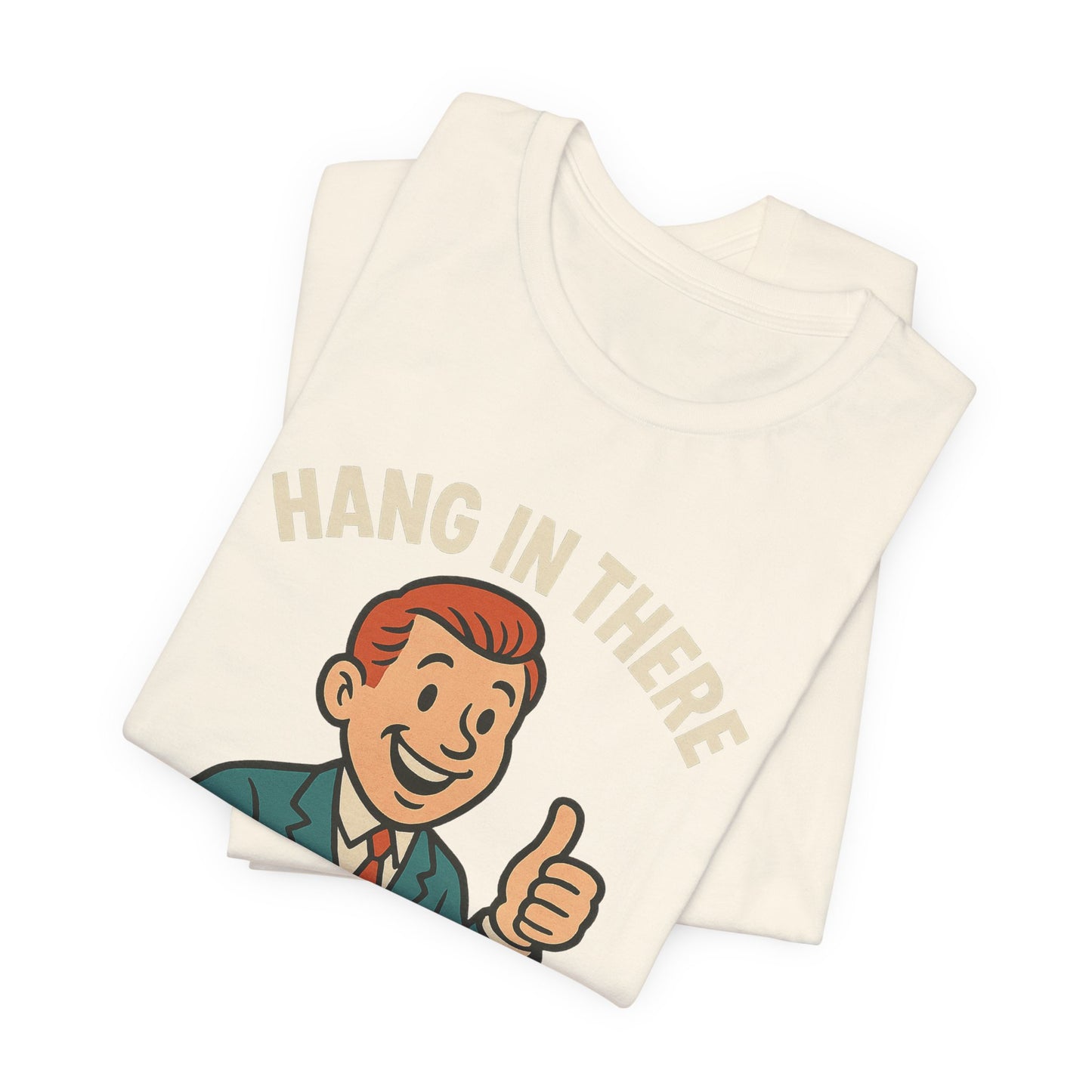 Grappige sarcastische quote T-shirt: "Blijf hangen, het wordt erger", donkere humor, grappig shirt