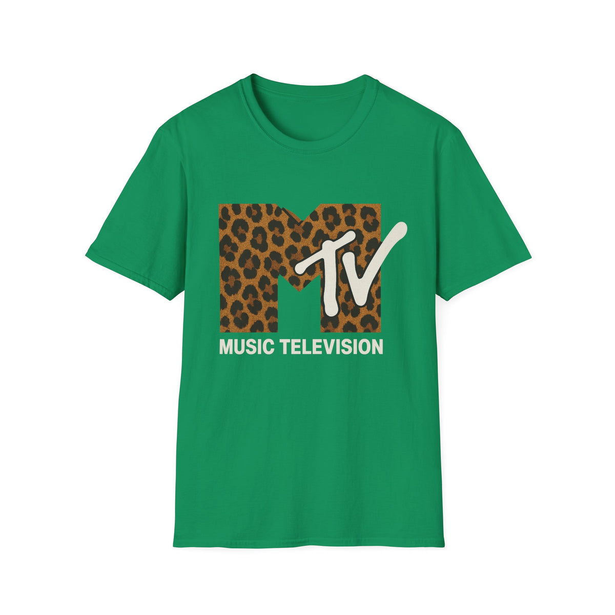 Vintage MTV Cheetah Print Grafisch T-Shirt Retro Muziek Televisie 80s 90s Throwback Band Shirt Unisex Dierenprint Rock Shirt