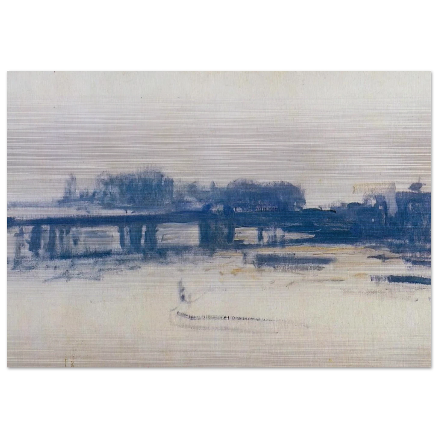 Charing Cross Bridge study - claude monet Brushed Aluminum Print - 70x100 cm / 28x40 inches | claude monet Aluminum Print | claude monet Prints