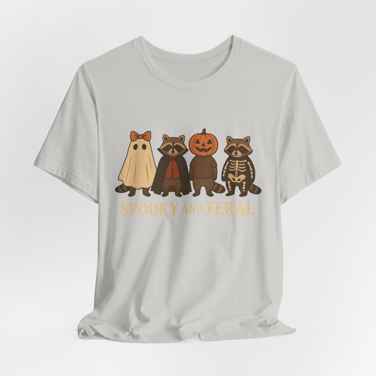 Spooky Raccoon Shirt, Grappige Halloween Grafisch T-shirt, Schattig Vintage Herfst T-shirt, Trendy Vrouwen Halloween Shirt, Feral Raccoon T-shirt