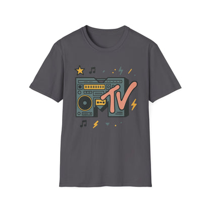 Retro MTV Vintage Luipaardprint Muziek Televisie Grafisch T-shirt 80s 90s Throwback Unisex Band Shirt Dierenprint Rockstijl T-Shirt