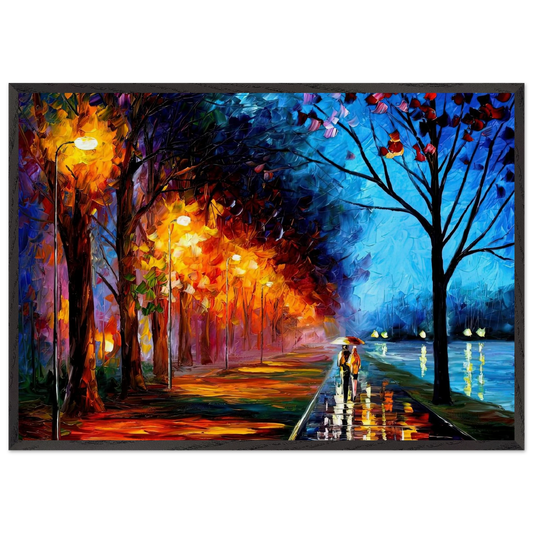 Leonid Afremov N15 - Leonid Afremov 70x100 cm / 28x40 inches Framed Art Print – Black Wooden Frame