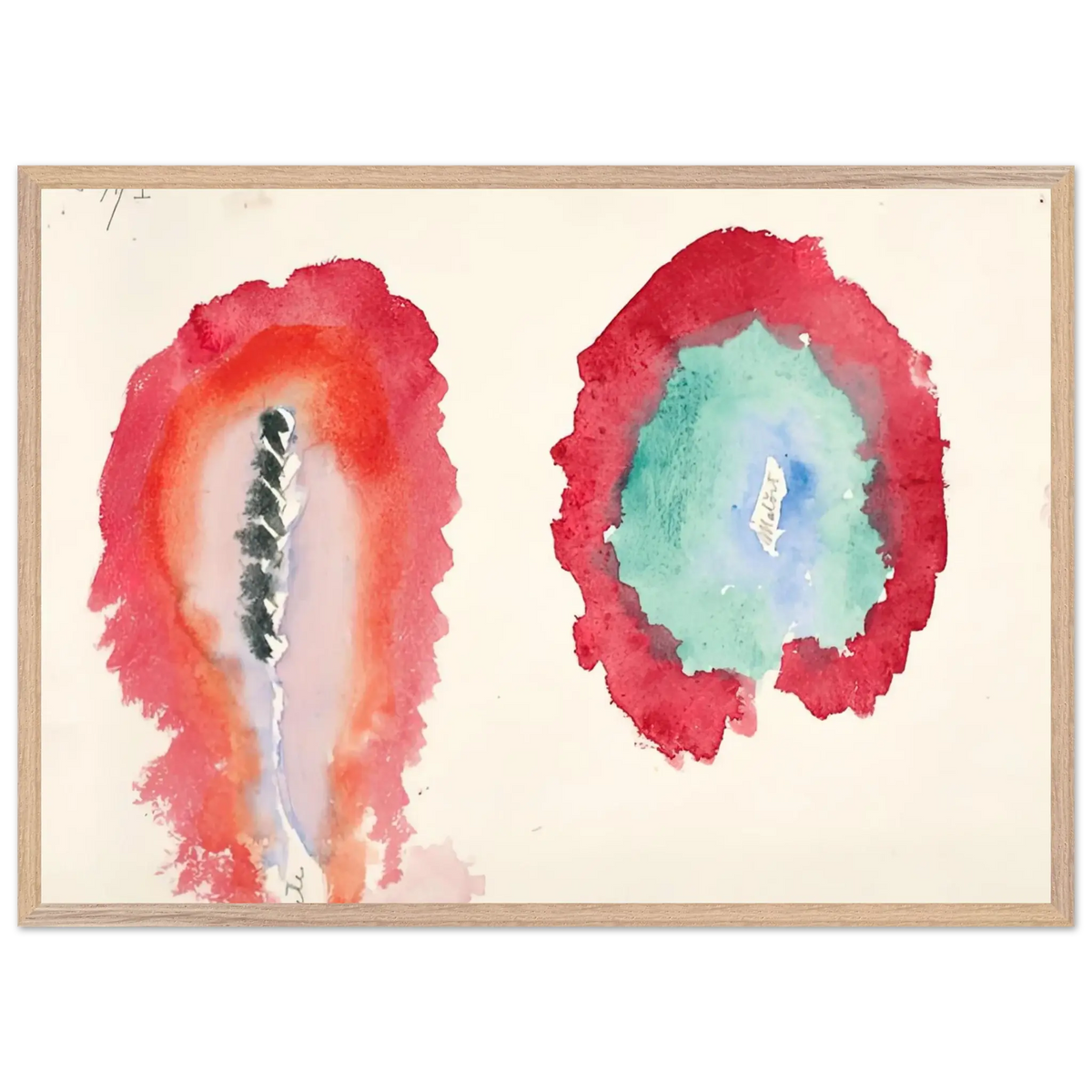Hilma af Klint - WHEAT AND WORMWOOD 1922 Wall art - 40x50 cm / 16x20 Inches - Premium Wooden Framed Poster With Fine Art Paper - Black frame