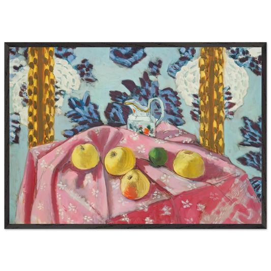 STILL LIFE WITH APPLES ON A PINK TABLECLOTH 1924 - Henri Matisse 70x100 cm / 28x40 inches Framed Art Print – Black Wooden Frame
